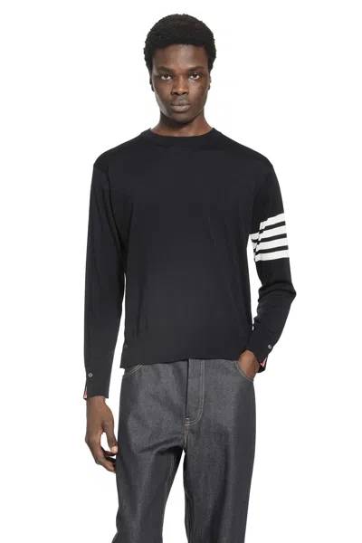 Thom Browne 4-bar Sweater In Sustainable Merino Wool In Black