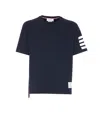 Thom Browne 4 Bar Inlay Jersey T-shirt In Blue