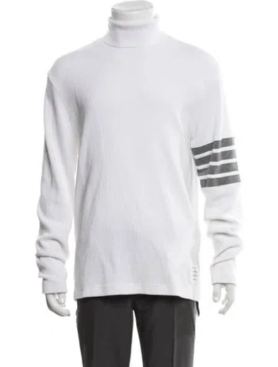 Pre-owned Thom Browne 4-bar Thermal Turtleneck Sweatshirt In Neutral
