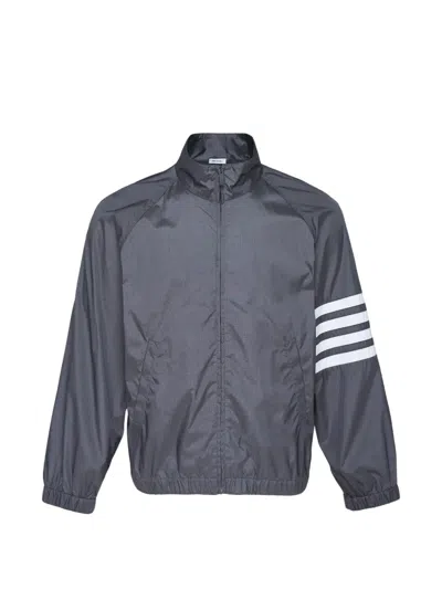 Thom Browne Zip Front Raglan Track Jacket In Blue