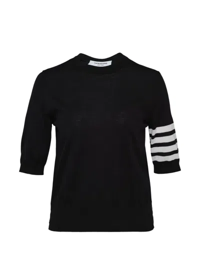 Thom Browne 4-bar T-shirt In Black