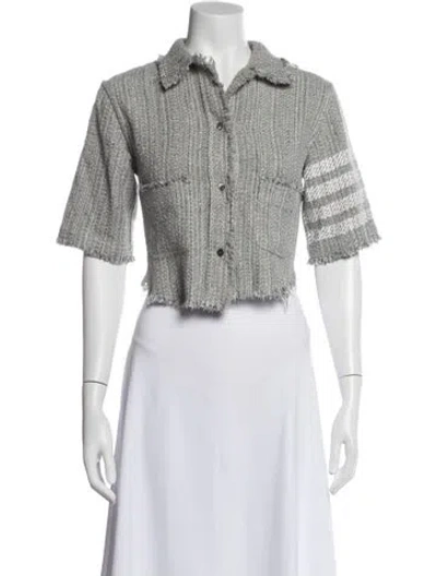 Pre-owned Thom Browne 4-bar Tweed Jacket In Gray