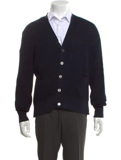 Pre-owned Thom Browne 4-bar Virgin Wool Cardigan In Black