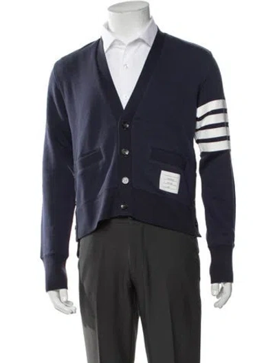 Pre-owned Thom Browne 4-bar V-neck Cardigan In Grey