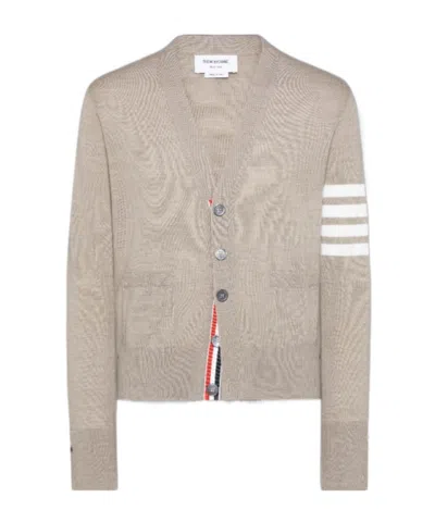 Thom Browne 4-bar V-neck Cardigan In Neutral