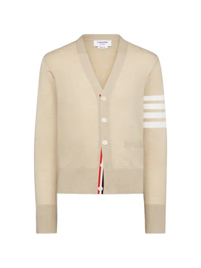 Thom Browne 4-bar V-neck Cardigan In Neutral