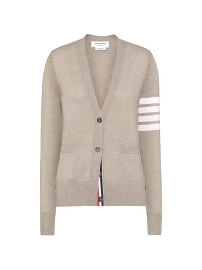 Thom Browne 4-bar V-neck Cardigan In Neutral