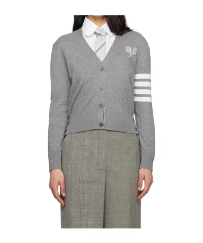 Thom Browne 4-bar V-neck Knit Cardigan In Multi