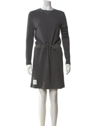 Pre-owned Thom Browne 4-bar Waffle Knee-length Dress In Grey