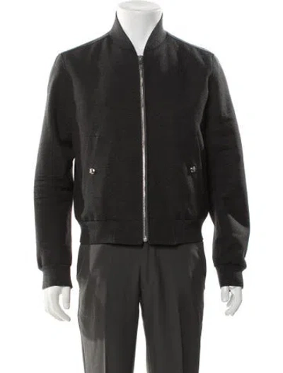 Pre-owned Thom Browne 4-bar Wool Bomber Jacket In Gray