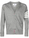 Thom Browne Man Cardigan Grey Size 4 Virgin Wool