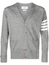 Thom Browne Man Cardigan Grey Size 4 Virgin Wool