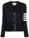 Thom Browne 4bar Wool Cardigan In Black