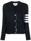 Thom Browne Cardigan Con Scollo A V In Black