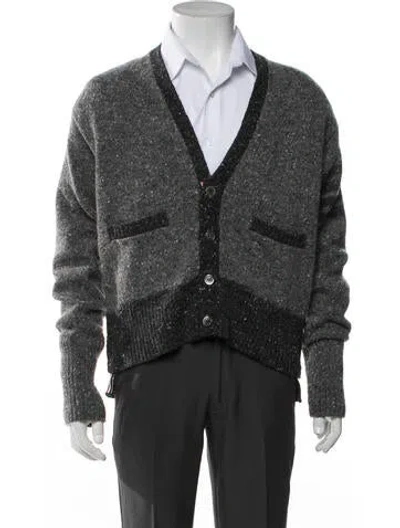 Pre-owned Thom Browne 4-bar Wool Cardigan In Grey