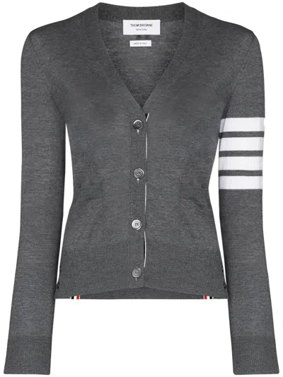 Thom Browne 4bar Wool Cardigan In Orange