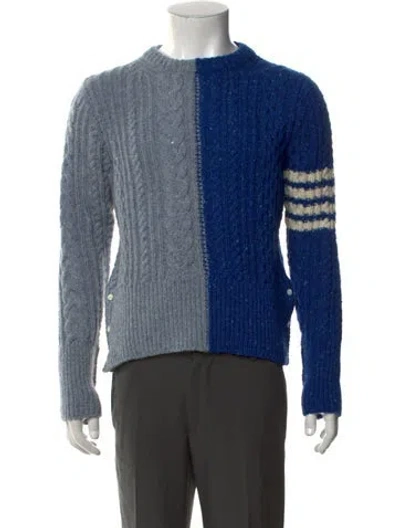 Pre-owned Thom Browne 4-bar Wool Cardigan W/ Tags In Blue
