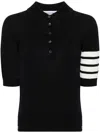 Thom Browne Poloshirt Aus Merinowolle Mit Streifen In Blue