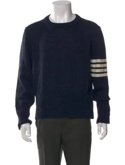 Pre-owned Thom Browne 4-bar Wool Pullover In Blue