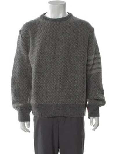 Pre-owned Thom Browne 4-bar Wool Pullover In Gray