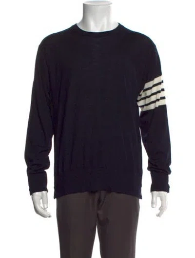 Pre-owned Thom Browne 4-bar Wool Pullover In Multi