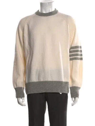 Pre-owned Thom Browne 4-bar Wool Pullover In Neutrals