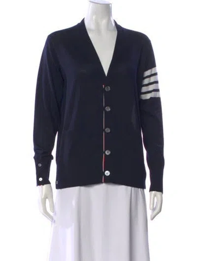 Pre-owned Thom Browne 4-bar Wool Sweater In Blue