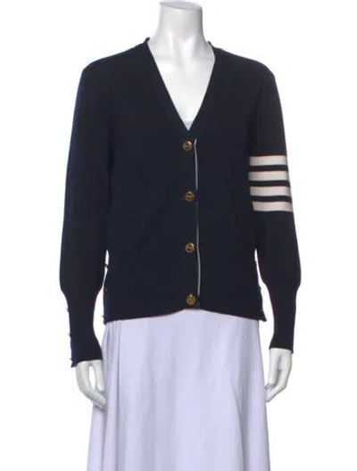 Pre-owned Thom Browne 4-bar Wool Sweater In Blue
