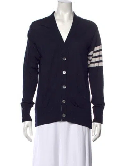 Pre-owned Thom Browne 4-bar Wool Sweater In Blue
