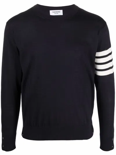 Thom Browne 4bar Wool Sweater In Blue