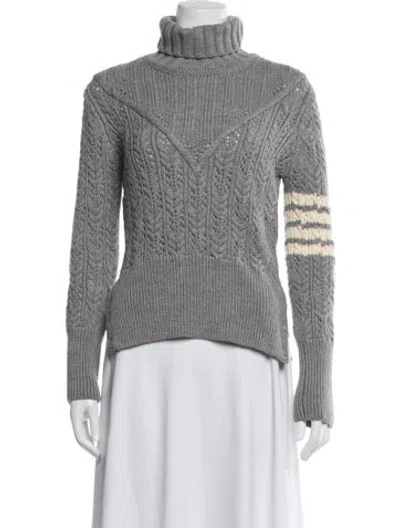 Pre-owned Thom Browne 4-bar Wool Sweater In Gray