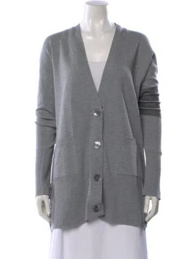 Pre-owned Thom Browne 4-bar Wool Sweater In Gray