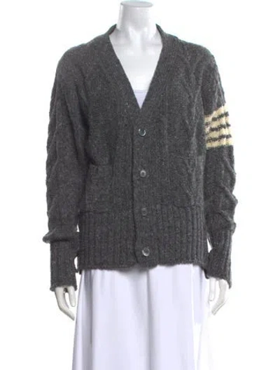 Pre-owned Thom Browne 4-bar Wool Sweater In Grey