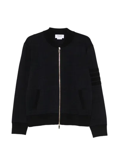 Thom Browne 4-bar Zip-up Cardigan In Black