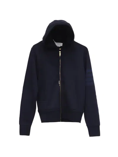 Pre-owned Thom Browne 4-bar Zip-up Hoodie In Blue