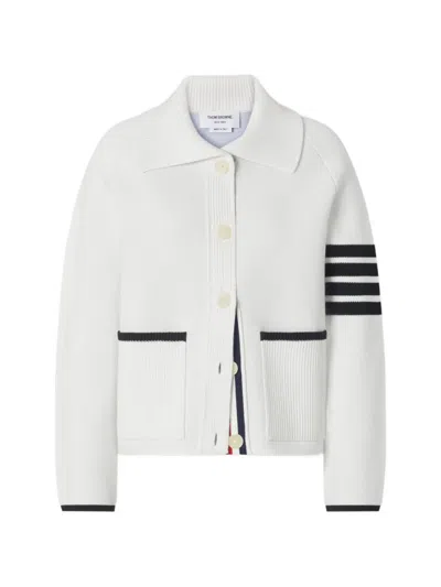 Thom Browne 4-bar-stripe Jacket In White