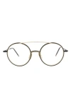 Thom Browne 50mm Round Optical Frames In Black Iron Gold