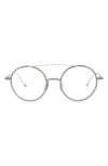 Thom Browne 50mm Round Optical Frames In Matte Grey Silver