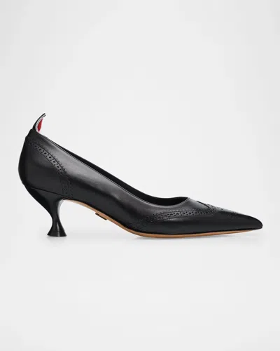 Thom Browne 50mm Wingtip Leather Pumps In Black