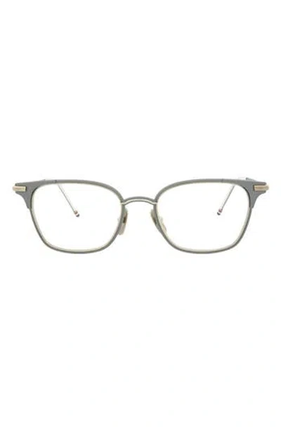 Thom Browne 51mm Pillow Optical Frames In Matte Grey Silver