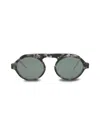 Thom Browne Oval-frame Acetate Sunglasses Sunglasses Grey Size 52 Acetate In Grey Tortoise