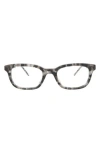 Thom Browne 52mm Square Optical Glasses In Grey Tortoise