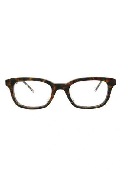 Thom Browne 52mm Square Optical Glasses In Tortoise
