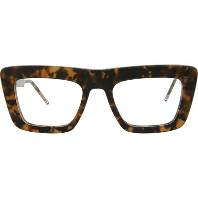 Thom Browne 52mm Square Optical Glasses In Tortoise