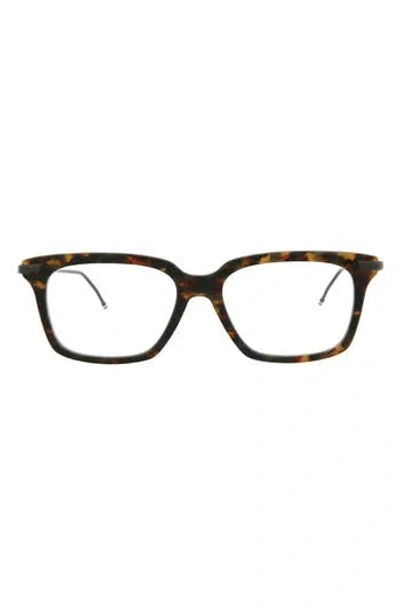 Thom Browne 53mm Novelty Square Optical Glasses In Tortoise Black Iron