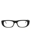 Thom Browne 53mm Rectangular Optical Frames In Black