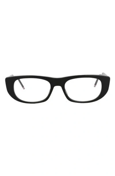 Thom Browne 53mm Rectangular Optical Frames In Black