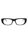 Thom Browne 53mm Rectangular Optical Frames In Black