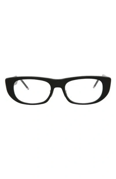 Thom Browne 53mm Rectangular Optical Frames In Black