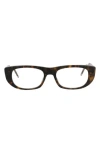 Thom Browne 53mm Rectangular Optical Frames In Tortoise Tortoise Transparent
